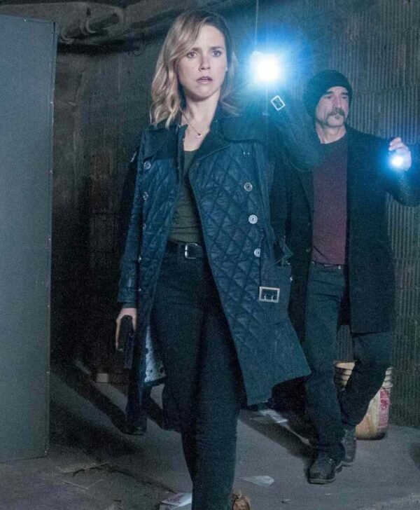Erin Lindsay Chicago PD Quilted Leather Coat