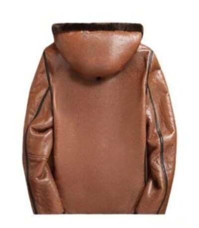 Evan Genuine Sheepskin Shearling Brown Leather Jacket