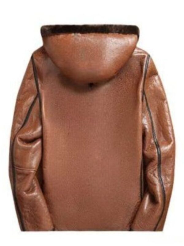 Evan Genuine Sheepskin Shearling Brown Leather Jacket