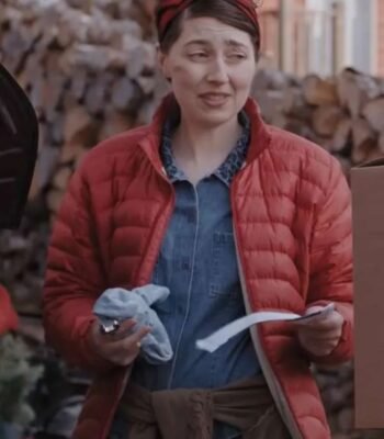 Everything Christmas 2023 Jana Gillis Red Puffer Jacket