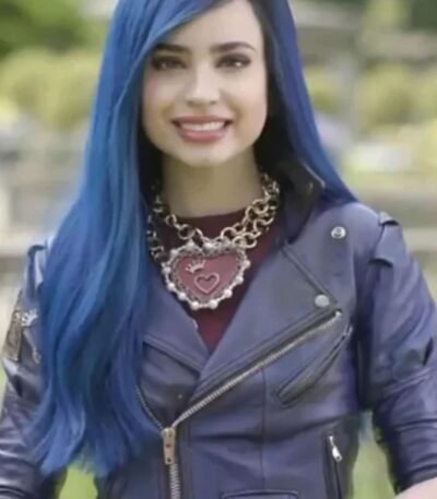 Evie Descendants 3 Purple Biker Leather Jacket