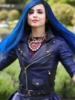 Evie Descendants 3 Purple Biker Leather Jacket