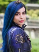 Evie Descendants 3 Purple Biker Leather Jacket