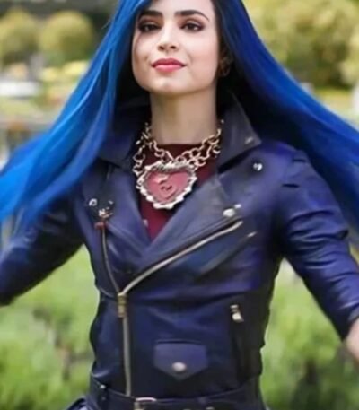 Evie Descendants 3 Purple Biker Leather Jacket