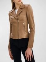 Extended Family S01 Abigail Spencer Brown Biker Leather Jacket