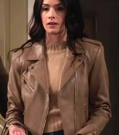 Extended Family S01 Abigail Spencer Brown Biker Leather Jacket