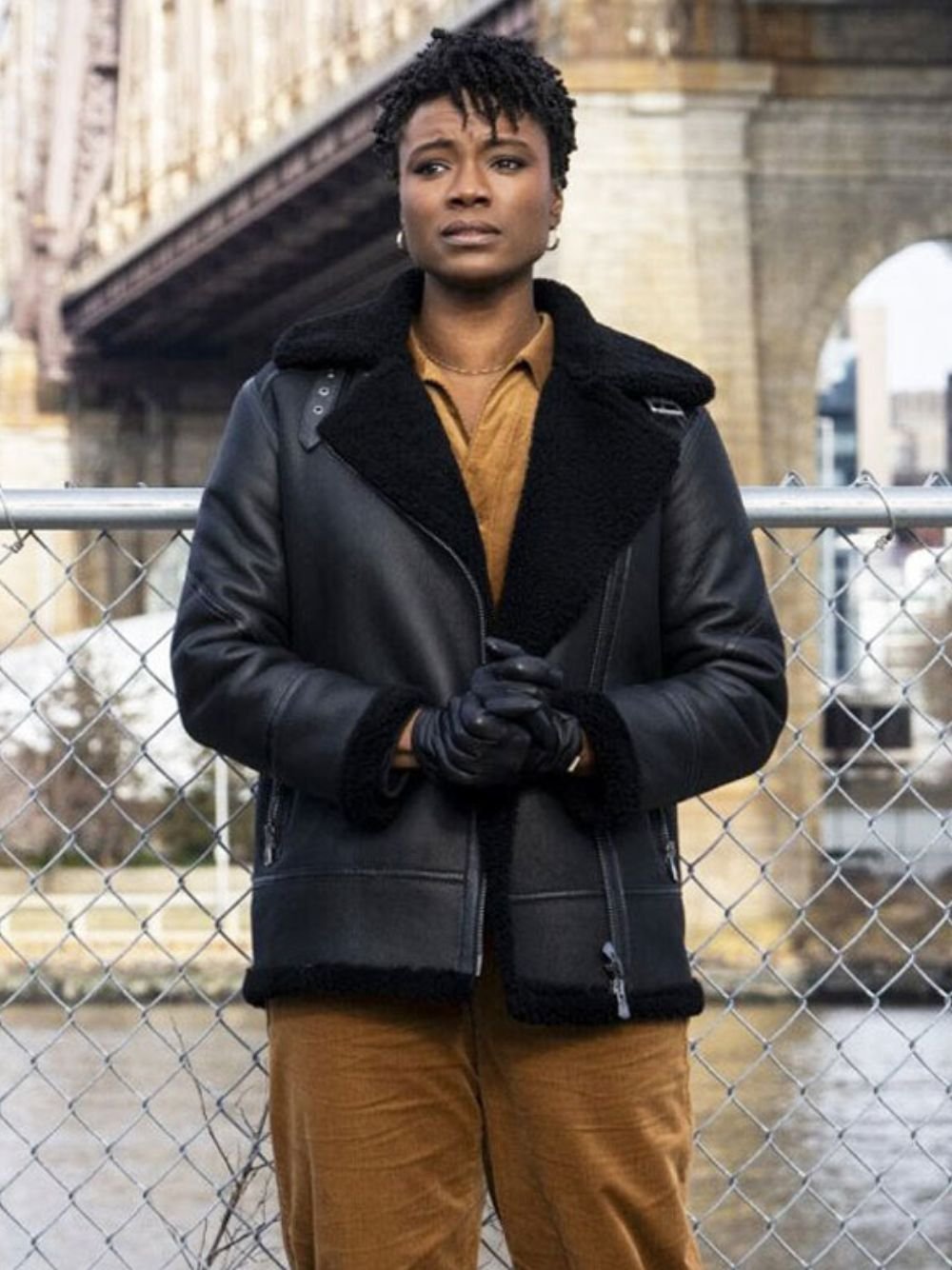 FBI Season 06 Tiffany Wallace Shearling Leather Jacket FBI Season 06 Tiffany Wallace Shearling Leather Jacket