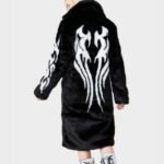 Fallen Angel Faux Fur Black Mid Length Coat
