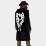 Fallen Angel Faux Fur Black Mid Length Coat