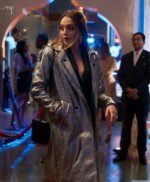 Fallon Carrington Dynasty S03 Silver Metallic Coat