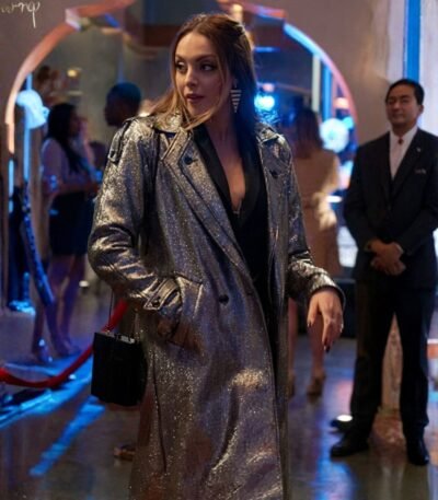Fallon Carrington Dynasty S03 Silver Metallic Coat