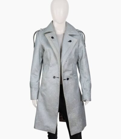 Fallon Carrington Dynasty S03 Silver Metallic Coat