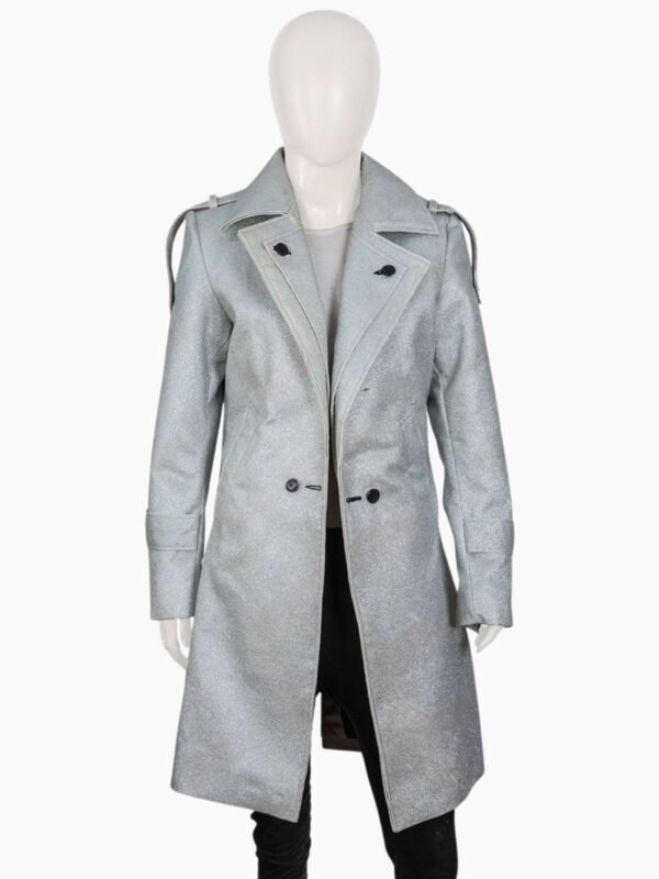 Fallon Carrington Dynasty S03 Silver Metallic Coat