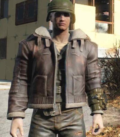 Fallout 4 Brown Bomber Leather Jacket