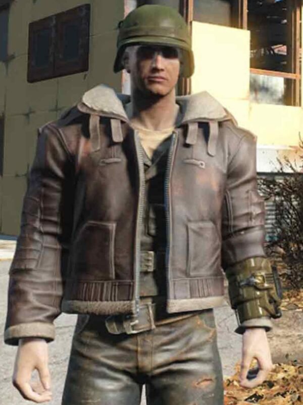 Fallout 4 Brown Bomber Leather Jacket