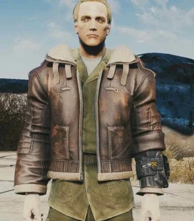 Fallout 4 Brown Bomber Leather Jacket