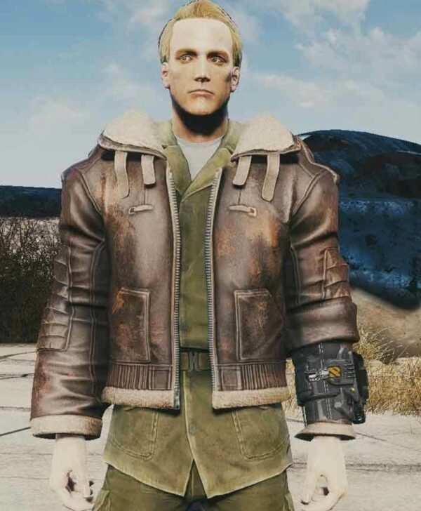 Fallout 4 Brown Bomber Leather Jacket