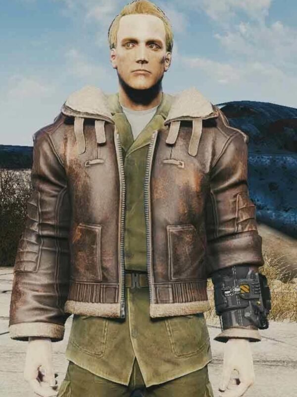 Fallout 4 Brown Bomber Leather Jacket