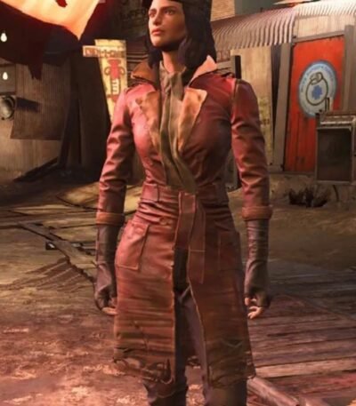 Fallout 4 Piper Brown Leather Trench Coat