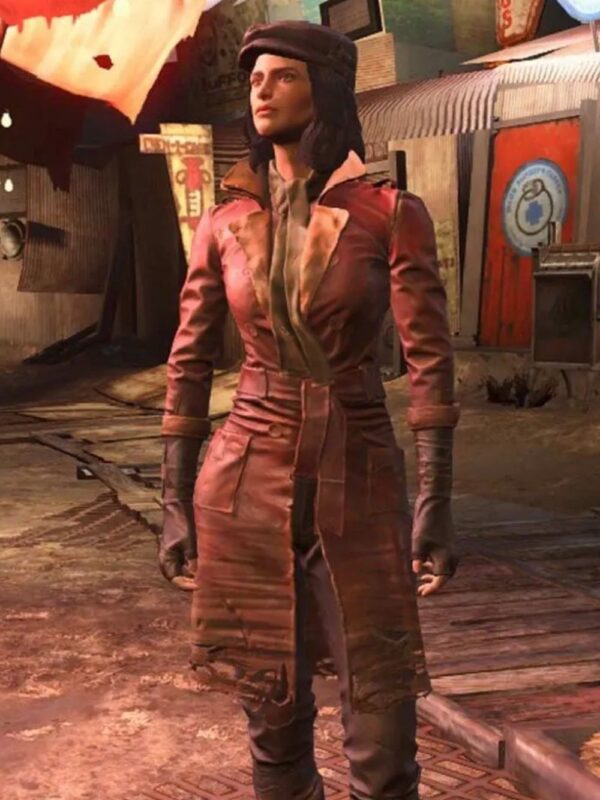 Fallout 4 Piper Brown Leather Trench Coat