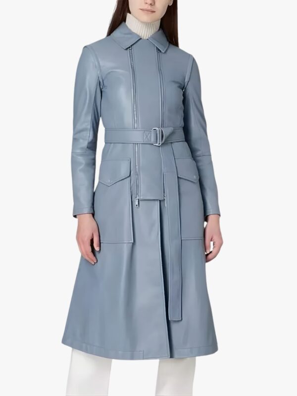 Fate The Winx Saga Farah Dowling Regent Gray Leather Coat
