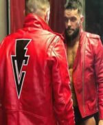 Fergal Devitt WWE Red Slimfit Biker Leather Jacket