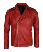 Fergal Devitt WWE Red Slimfit Biker Leather Jacket