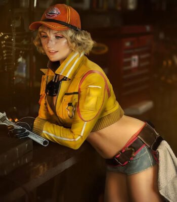 Final Fantasy XV Cindy Aurum Yellow Cropped Leather Jacket