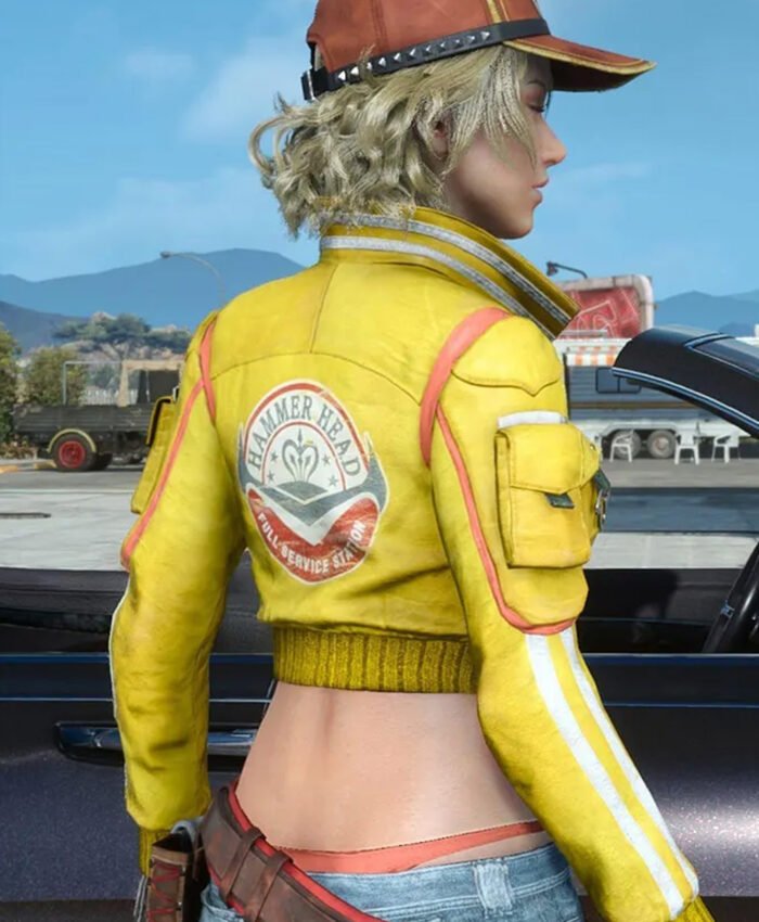 Final Fantasy XV Cindy Aurum Yellow Cropped Leather Jacket