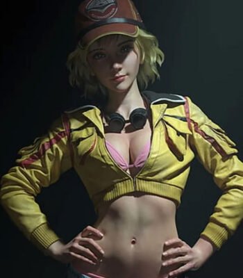 Final Fantasy XV Cindy Aurum Yellow Cropped Leather Jacket
