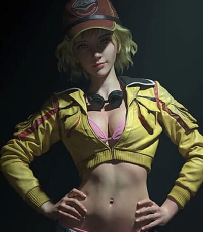 Final Fantasy XV Cindy Aurum Yellow Cropped Leather Jacket