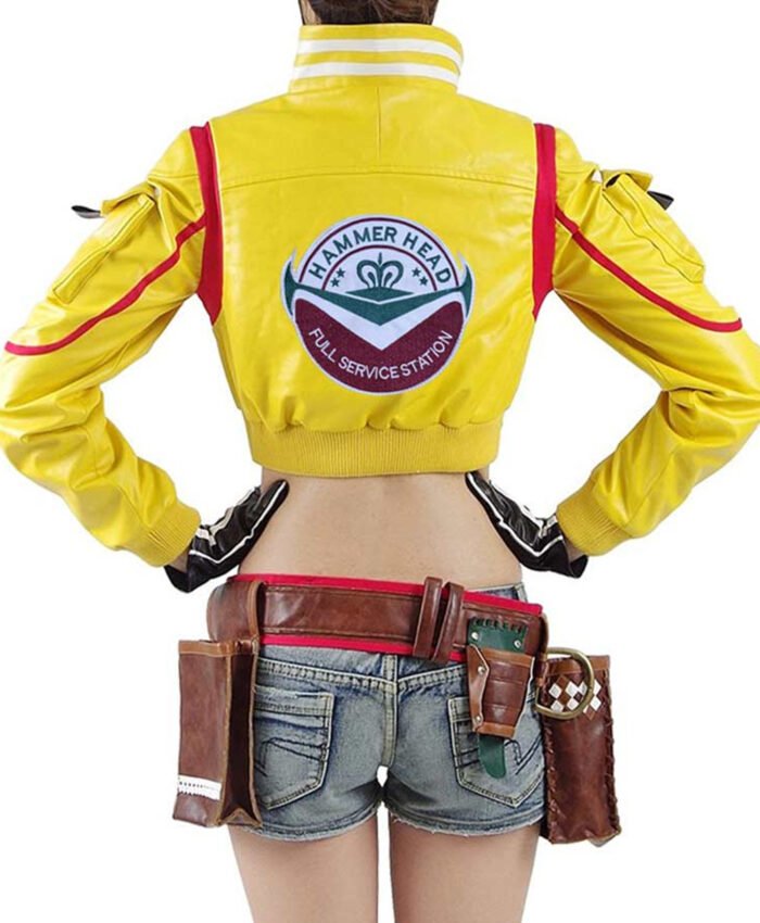 Final Fantasy XV Cindy Aurum Yellow Cropped Leather Jacket