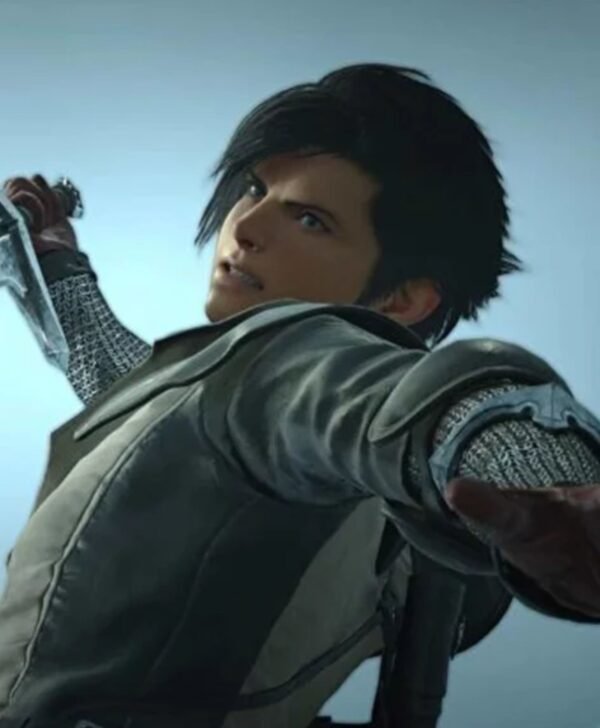 Final Fantasy XVI 16 Gray Leather Jacket