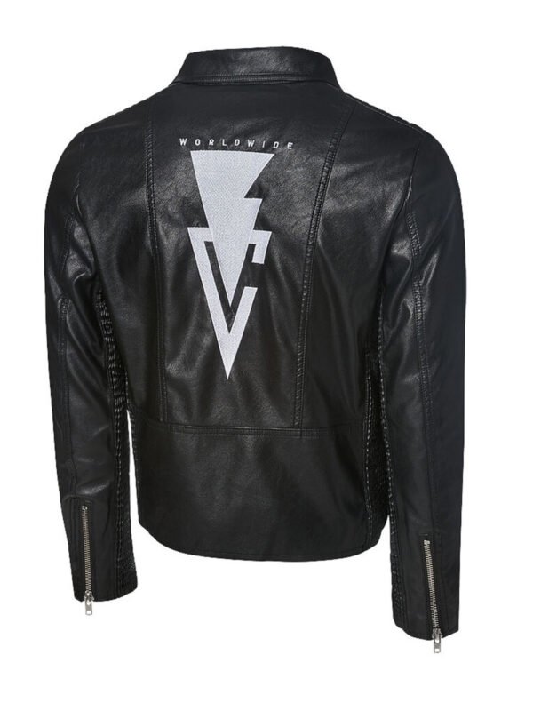 Finn Balor Black Leather Logo Jacket