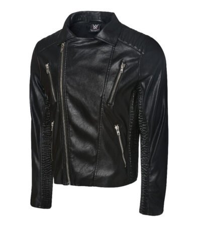 Finn Balor Black Leather Logo Jacket