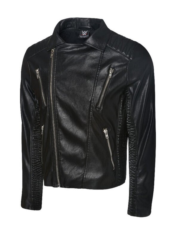 Finn Balor Black Leather Logo Jacket