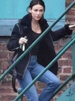 Fool Me Once 2024 Maya Stern Black Shearling Jacket