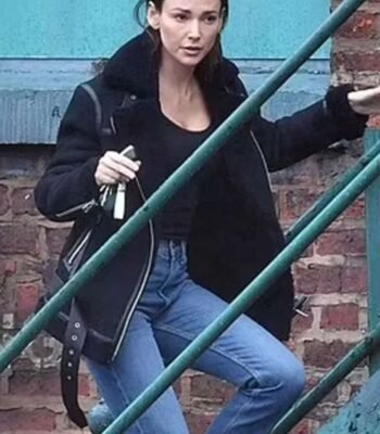 Fool Me Once 2024 Maya Stern Black Shearling Jacket