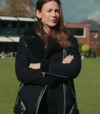 Fool Me Once 2024 Maya Stern Black Shearling Jacket