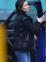 Fool Me Once 2024 Maya Stern Black Shearling Jacket