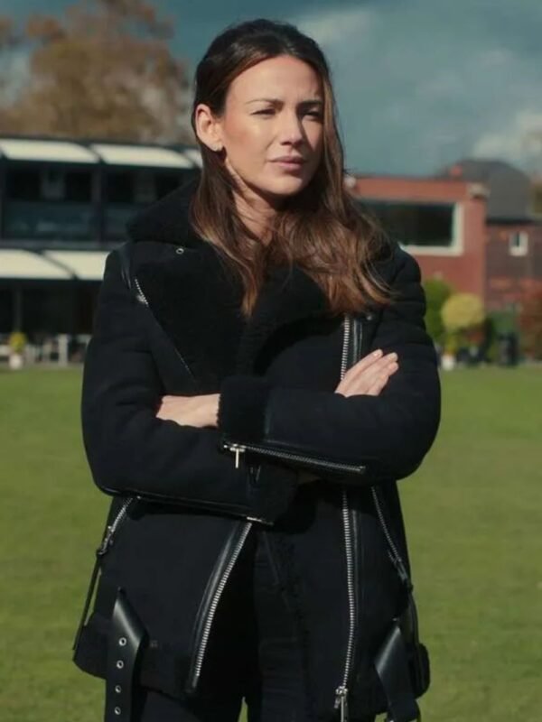 Fool Me Once 2024 Maya Stern Black Shearling Jacket