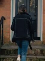 Fool Me Once 2024 Maya Stern Black Shearling Jacket