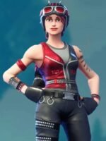Fortnite Chopper Skin Red and Black Leather Vest