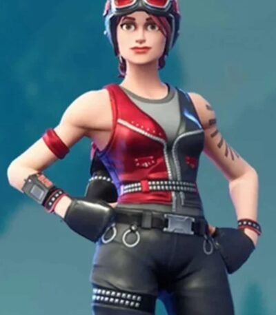 Fortnite Chopper Skin Red and Black Leather Vest