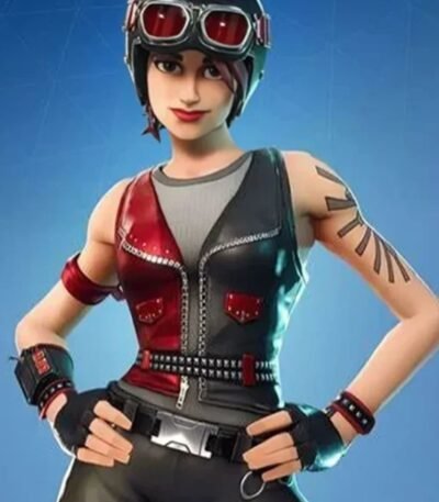 Fortnite Chopper Skin Red and Black Leather Vest