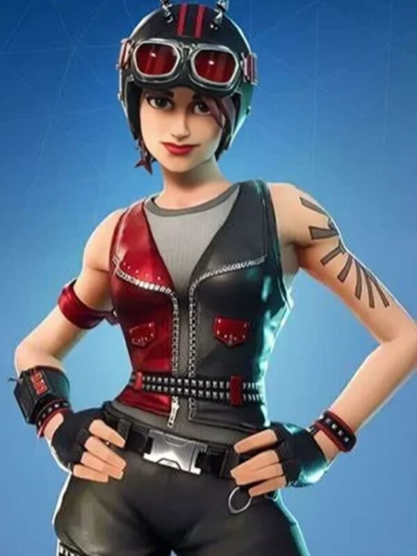 Fortnite Chopper Skin Red and Black Leather Vest