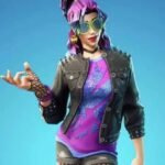 Fortnite Synth Star Black Leather Jacket