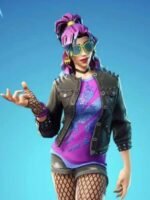 Fortnite Synth Star Black Leather Jacket