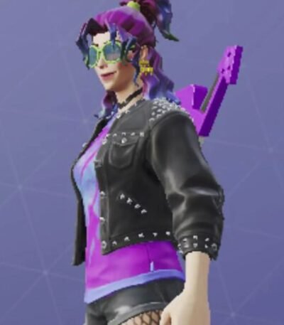 Fortnite Synth Star Black Leather Jacket