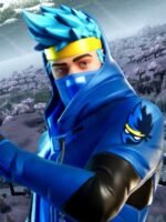 Fortnite Video Game Ninja Blue Leather Jacket
